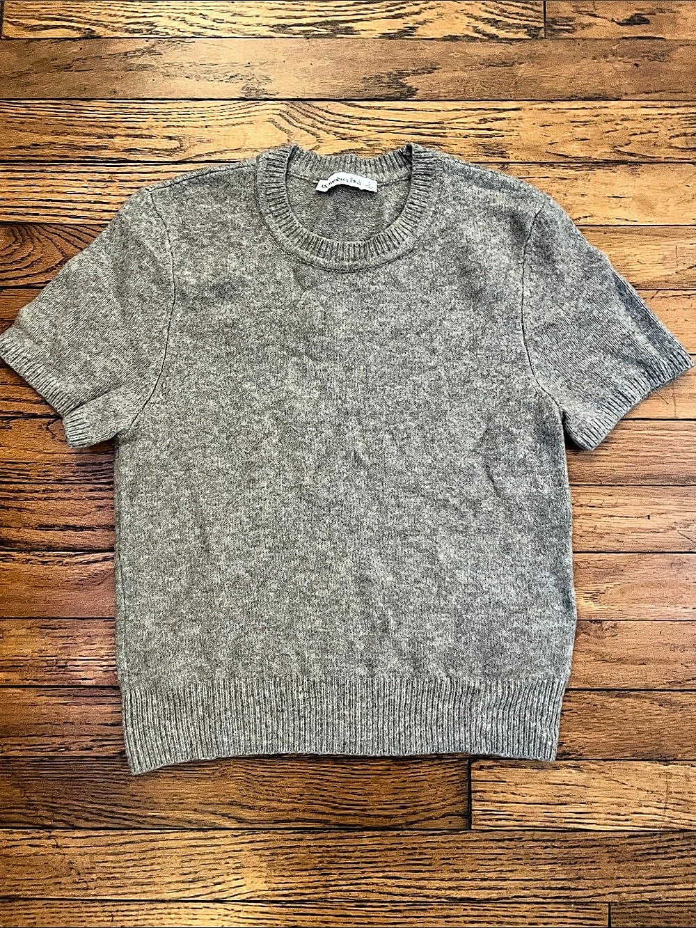 Abercrombie & Fitch Women's Knit Short Sleeve Sweater Gray Small